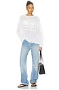 view 4 of 4 Cotton Blend Crew Neck Pullover Sweater in White Multi