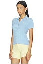 view 2 of 5 Cotton Short Sleeve Cardigan in Baby Blue
