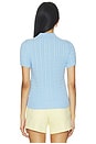 view 3 of 5 Cotton Short Sleeve Cardigan in Baby Blue