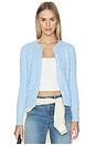 view 1 of 6 Cotton Long Sleeve Cardigan in Baby Blue