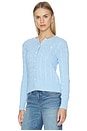 view 3 of 6 Cotton Long Sleeve Cardigan in Baby Blue