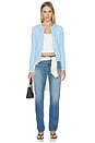 view 5 of 6 Cotton Long Sleeve Cardigan in Baby Blue