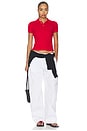 view 4 of 5 Short Sleeve Collared Pullover Sweater in Cruise Red