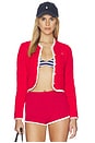 view 1 of 6 Cotton Long Sleeve Cardigan in Cruise Red