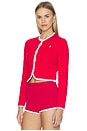 view 3 of 6 Cotton Long Sleeve Cardigan in Cruise Red