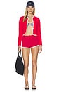 view 5 of 6 Cotton Long Sleeve Cardigan in Cruise Red
