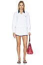 view 4 of 5 Cotton Terry Long Sleeve Collared Polo in White