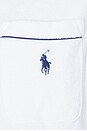 view 5 of 5 Cotton Terry Long Sleeve Collared Polo in White