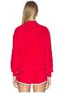 view 3 of 5 Cotton Terry Long Sleeve Collared Polo in Cruise Red