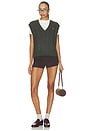 view 6 of 6 Wool Cashmere Sleeveless Pullover in Olive Umber Heather