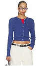view 1 of 5 Cotton Long Sleeve Cardigan in Charter Blue