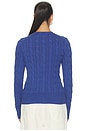 view 4 of 5 Cotton Long Sleeve Cardigan in Charter Blue