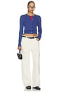 view 5 of 5 Cotton Long Sleeve Cardigan in Charter Blue