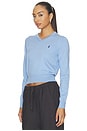 view 2 of 5 Cotton Long Sleeve Crew Neck Pullover Sweater in Dress Shirt Blue
