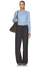 view 5 of 5 Cotton Long Sleeve Crew Neck Pullover Sweater in Dress Shirt Blue