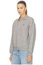view 2 of 5 Fleece Polo Long Sleeve Sweater in Dark Vintage Heather
