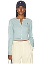 view 1 of 5 Pima Cotton Long Sleeve Cardigan in Cast Green