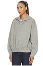 view 2 of 5 Arctic Fleece Knit Long Sleeve Mock Neck Sweatshirt in Dark Vintage Heather
