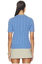 view 4 of 5 Short Sleeve Crew Neck Cardigan in Nimes Blue