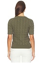 view 4 of 5 Short Sleeve Crew Neck Cardigan in Dense Olive