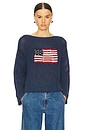 view 1 of 4 Flag Pullover Sweater in Blue Multi