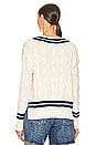 view 3 of 4 Cricket Pullover in Cream With Navy Stripe