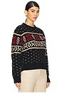 view 2 of 4 Snowflake-motif Wool Crewneck Sweater in Black Multi