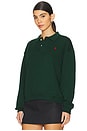 view 2 of 4 Polo-collar Fleece Pullover in College Green
