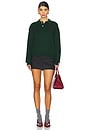 view 4 of 4 Polo-collar Fleece Pullover in College Green