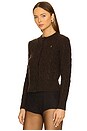 view 2 of 5 Cable-knit Wool-cashmere Cardigan in Dark Brown Marl