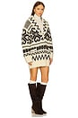 view 3 of 4 Wool-blend Shawl-collar Cardigan in Cream Brown Multi