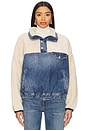 view 1 of 5 Fleece-denim Mockneck Pullover in Cusi Wash
