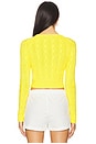 view 3 of 5 Cable-knit Cotton Cropped Sweater in Lemon Crush