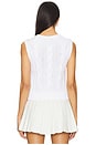 view 3 of 4 Cable-knit Cotton Cropped Vest in White