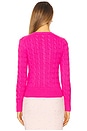 view 3 of 5 Cable-knit Cotton Crewneck Cardigan in Regatta Pink
