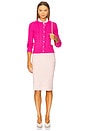 view 4 of 5 Cable-knit Cotton Crewneck Cardigan in Regatta Pink