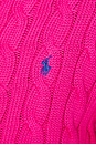 view 5 of 5 Cable-knit Cotton Crewneck Cardigan in Regatta Pink
