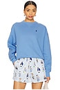 view 1 of 4 Fleece Crewneck Pullover in Summer Blue