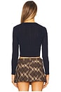view 3 of 5 Cable-knit Cotton Cropped Sweater in Hunter Navy