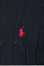 view 5 of 5 Cable-knit Cotton Cropped Sweater in Hunter Navy