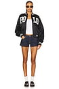 view 5 of 5 Logo Satin Bomber Jacket in Polo Black