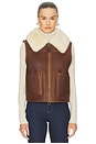 view 2 of 5 Shearling Full-zip Vest in Pale Russet & Spring Beige