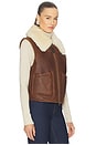 view 3 of 5 Shearling Full-zip Vest in Pale Russet & Spring Beige