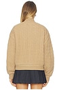 view 3 of 5 Cable Knit Wool Cashmere Bomber Jacket in Collection Camel Melange