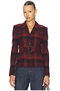 view 1 of 4 Belted Tweed Jacket in 1967 Red Multi Plaid