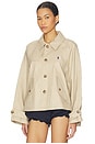 view 3 of 6 Double Cloth Woven Jacket in Beige