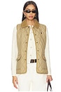 view 1 of 6 Matte Fine Polyester Woven Vest Coat in Desert Khaki