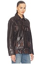 view 3 of 5 Cow Leather Jacket in Dark Chocolate