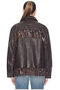 view 4 of 5 Cow Leather Jacket in Dark Chocolate