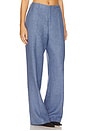 view 2 of 6 Linen Cotton Twill Wide Leg Pant in Blue